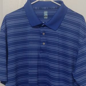 PGA Tour Mens Blue Striped Polo Golf Shirt. Size XXL